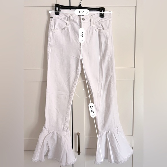 Citizens of Humanity Drew Flounce High Rise White Jeans 28 Boho Bell - Picture 6 of 6